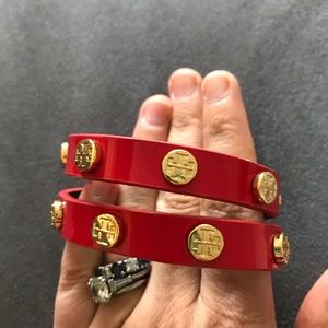 Tory Burch Red Patent Leather Bracelet